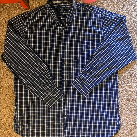 Basic Editions Men XLT Great condition No flaws Blue checkered button down shirt - Picture 5 of 11